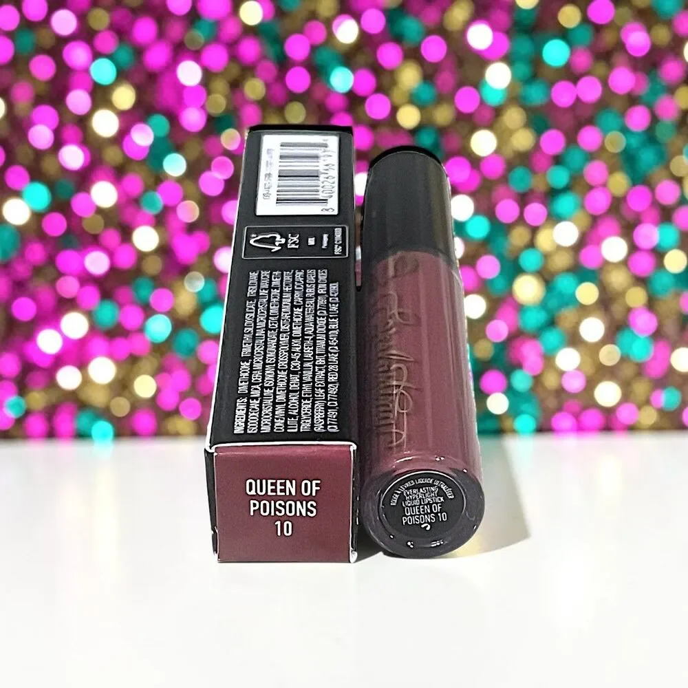 KVD Everlasting Hyperlight Liquid Lipstick in QUEEN OF POISONS NIB 0.051 fl Oz